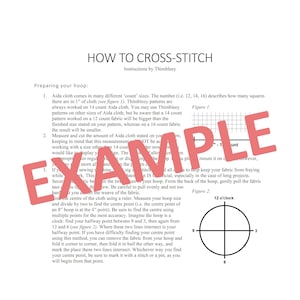 An example of the beginners guide included with Thimbleey patterns
