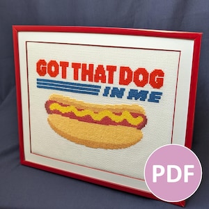 Got That Dog In Me - pdf-patroon: kruissteek, borduurwerk, muurkunst