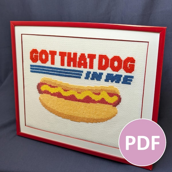 Llevo a ese perro dentro - Patrón PDF para punto de cruz, bordado y decoración de pared