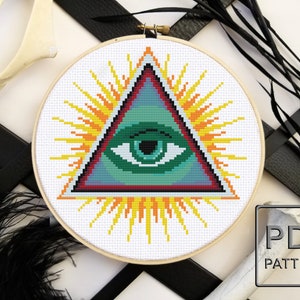 Eye of Providence - PDF Pattern Cross Stitch, Embroidery, Wall Art