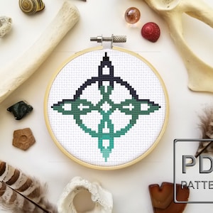 Witch&#39;s Knot, Symbols of Harmony - PDF Pattern Cross Stitch, Embroidery, Wall Art
