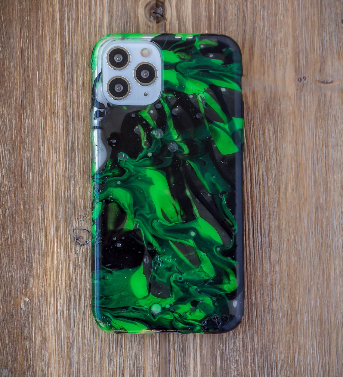 Green & Black iPhone Case Handpainted iPhone 11 Pro Case Etsy