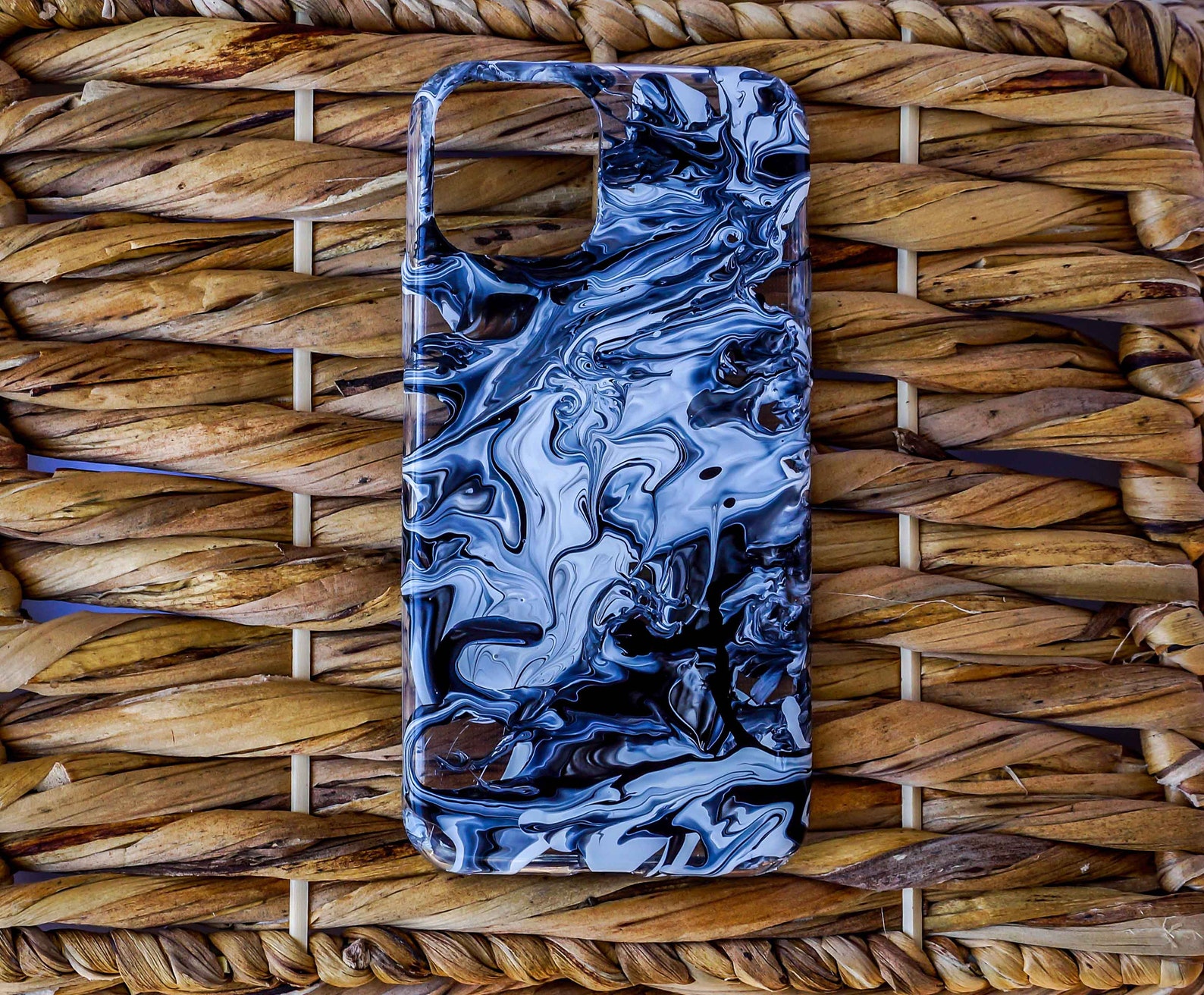 Black & White iPhone 11 Pro Case Handpainted iPhone Case Etsy