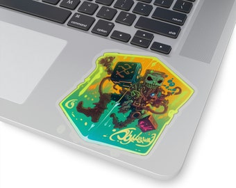 Graffiti Gelatinous Cube Sticker - Dungeons and Dragons D&D TTRPG Monster Art