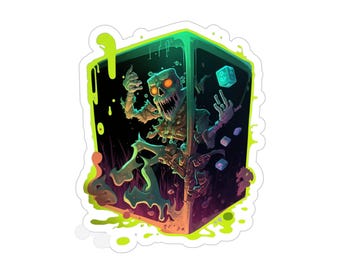 Graffiti Gelatinous Cube Sticker - Dungeons and Dragons D&D TTRPG Monster Art