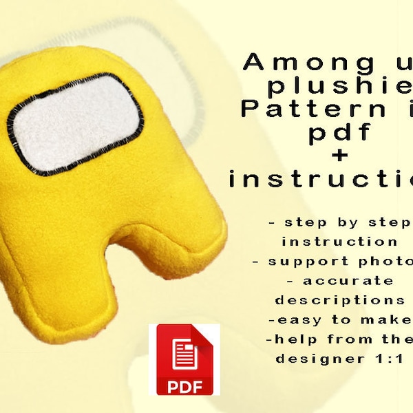 Among us plushie pdf pattern and instructions