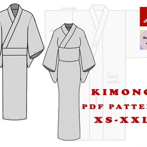 Kimono unisex pattern to print xs-xxl, without instruction