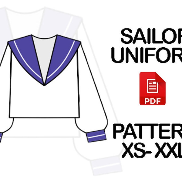 Sailor uniform cosplay blouse PATTERN without instructions