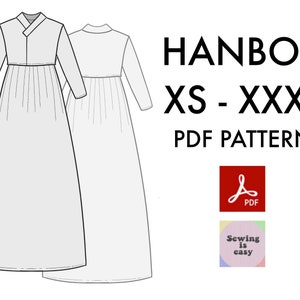 Hanbok PDF pattern XS-3XL
