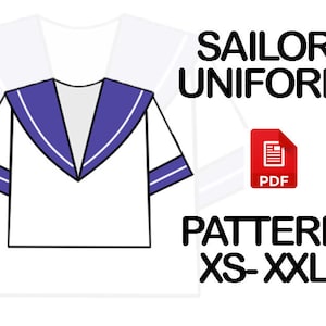 Sailor uniform cosplay blouse PATTERN without instructions