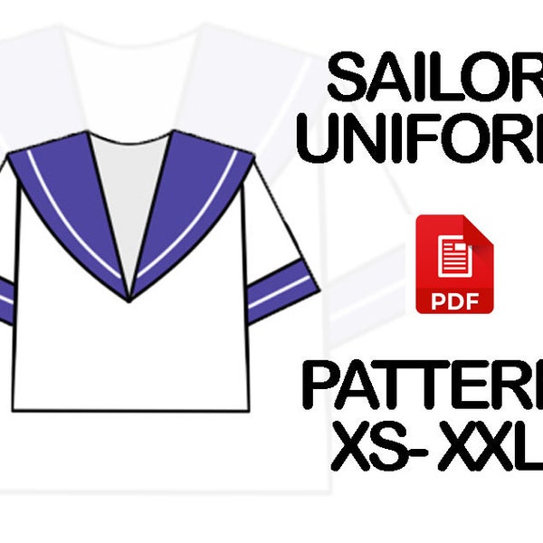 Sailor uniform cosplay blouse PATTERN without instructions