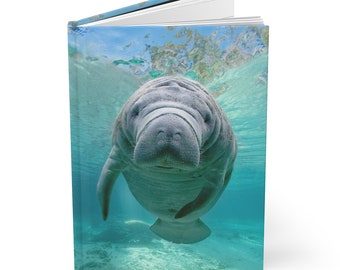 Hardcover Journal Cute Baby Manatee Travel notebook  blank diary Book