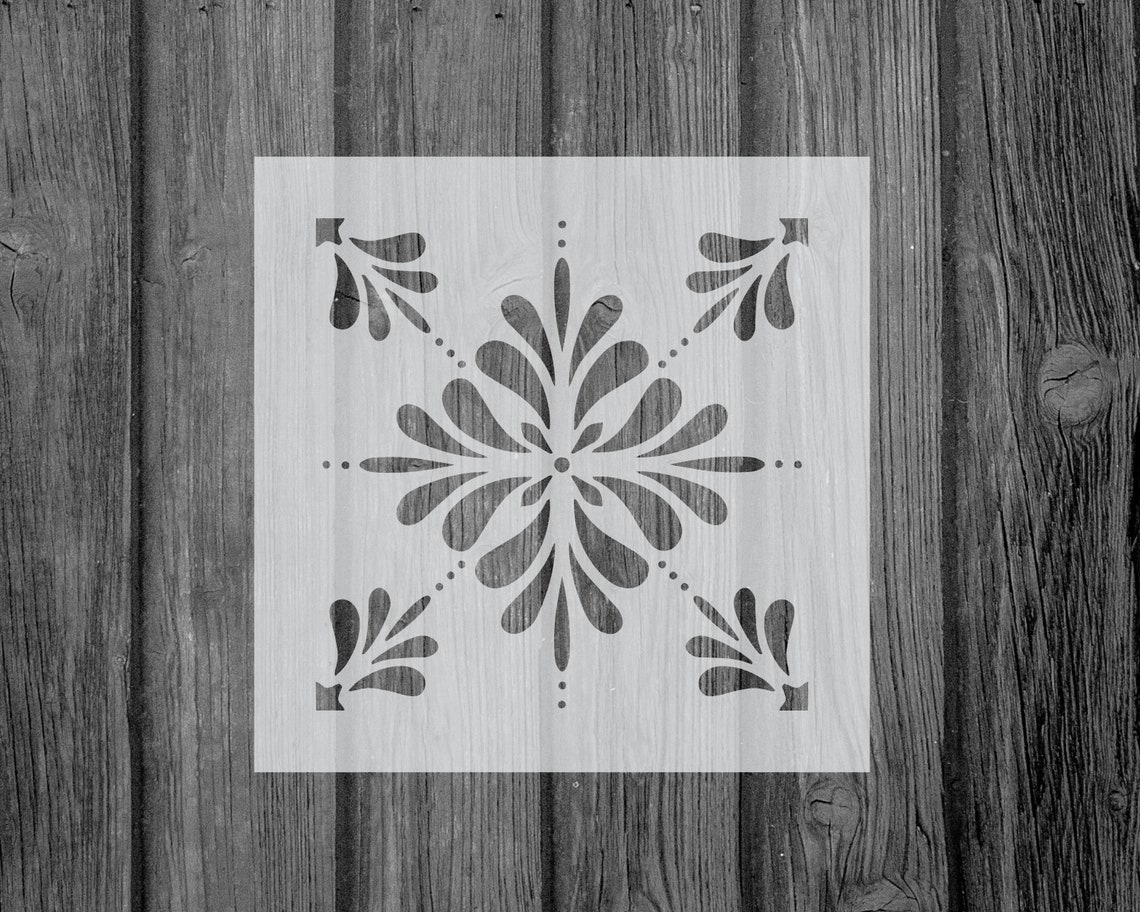 Spanish Tile Stencilstencil for Paintingtile Stencilwall Etsy