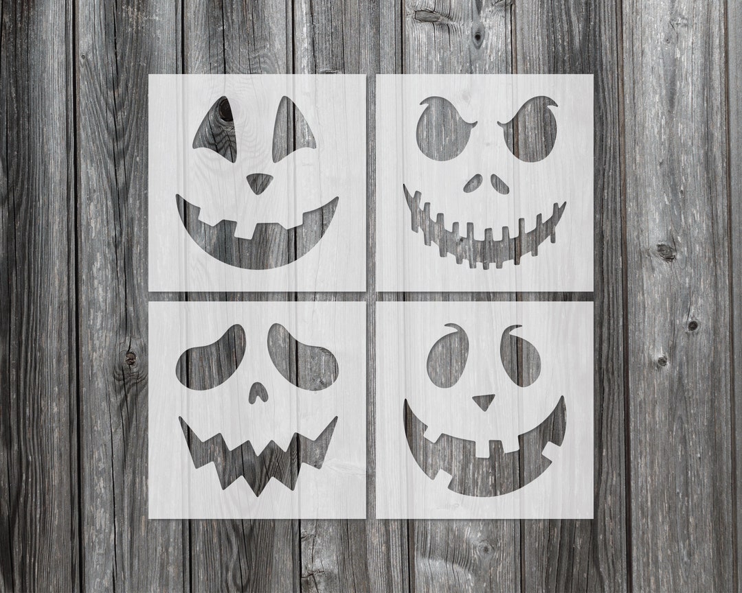 Halloween Pumpkin Face Stencils-stencils for