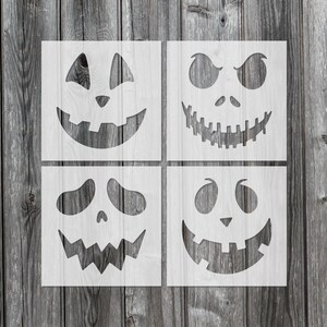 Halloween Pumpkin Face Stencils, Reusable Mylar Painting Set, 870