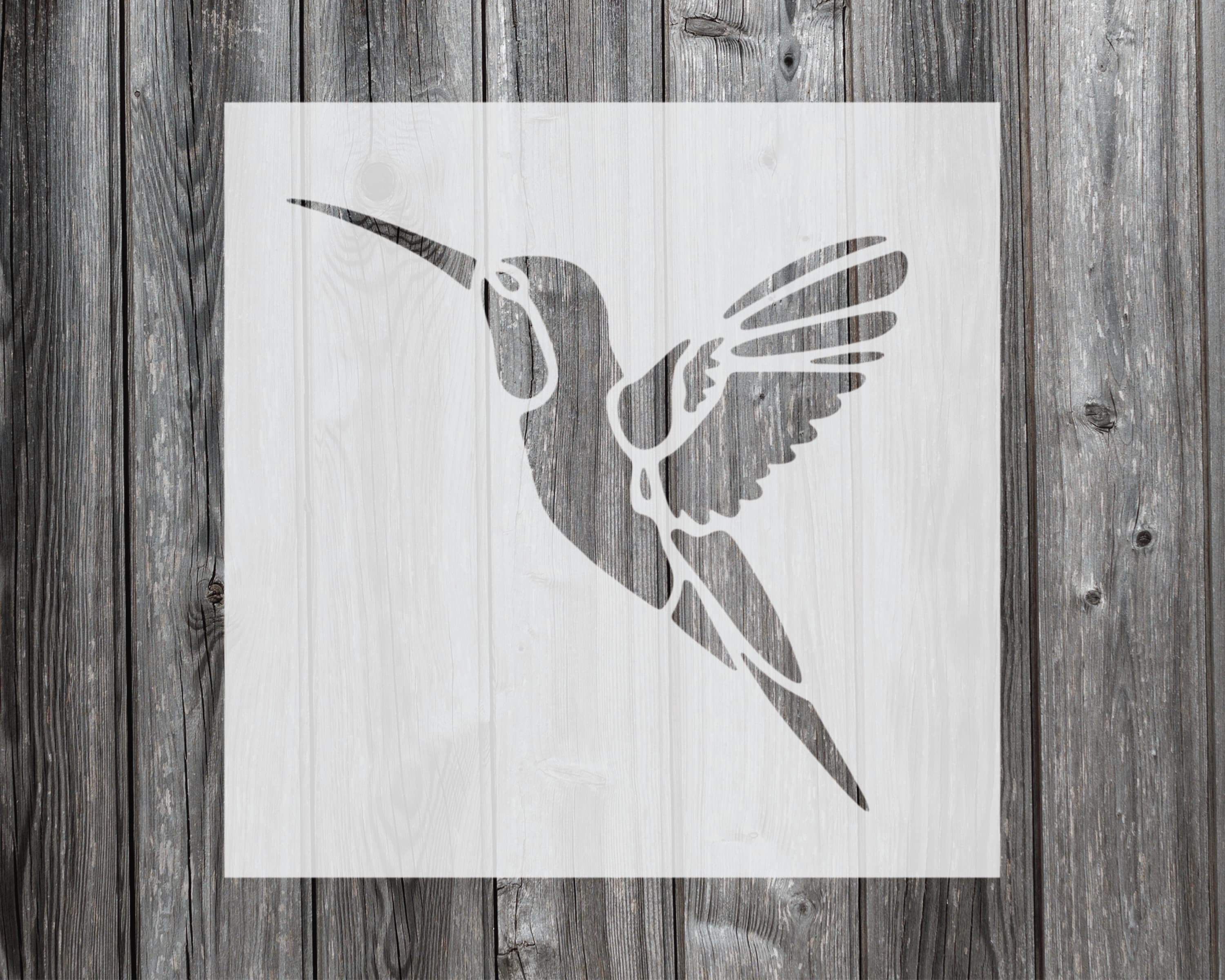 GORGECRAFT 16x16cm Hummingbird Metal Stencil - Reusable Stainless Steel Template For Crafts, Wood Burning, Engraving