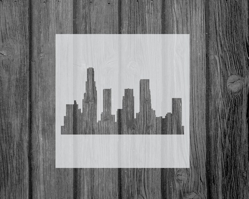 Los Angeles Skyline Stencilmylarassorted Sizescraftstencil Etsy