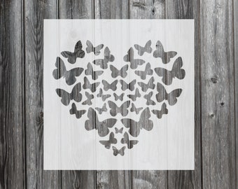 Butterfly Heart Stencil, Reusable Stencil For Painting, 303