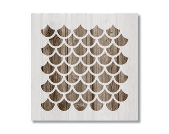 Fish Scales Pattern Stencil, Reusable Stencil For Painting, 1009