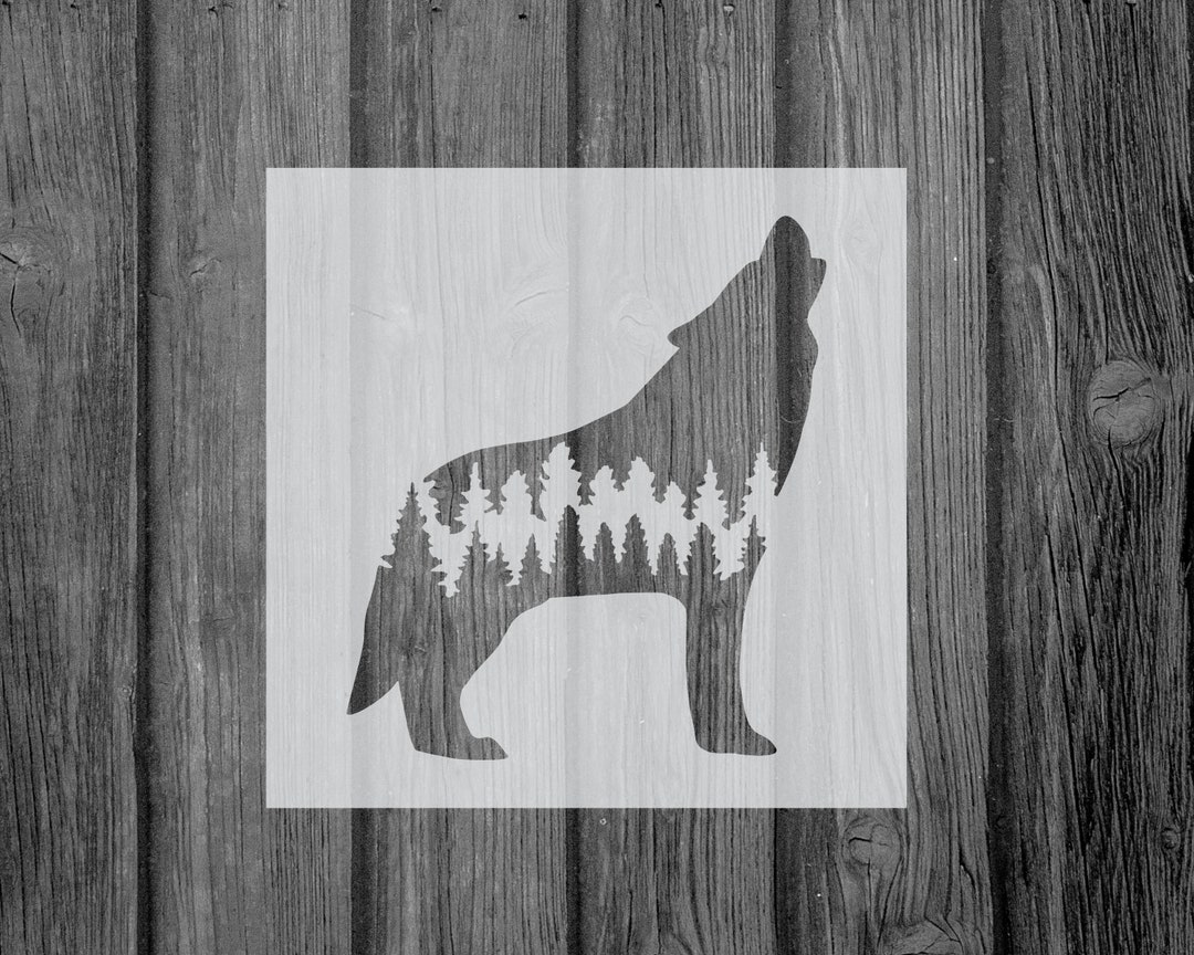 Wolf Forest Stencil-mylar-assorted Sizes-craft-stencil for
