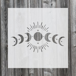 Pochoir Phase de la Lune, Pochoir Réutilisable pour Peinture et Loisirs Créatifs, 706