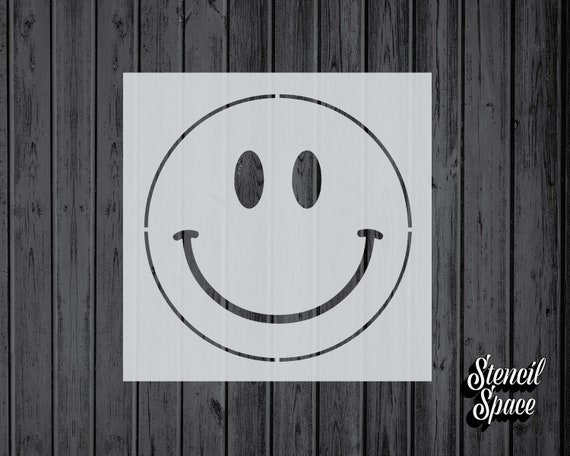 Happy Face Stencil-mylar-assorted Sizes-craft-stencil for | Etsy