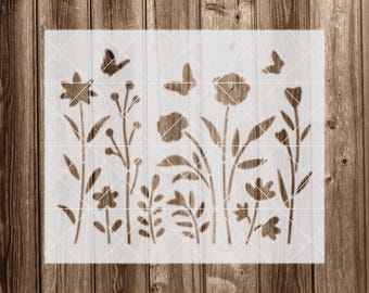 Wildflowers Stencil, Reusable Stencil For Painting, 2279