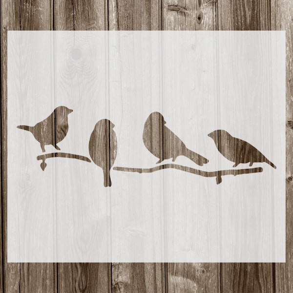 Birds On Tree Branch Stencil, Reusable Stencil For Painting, 972