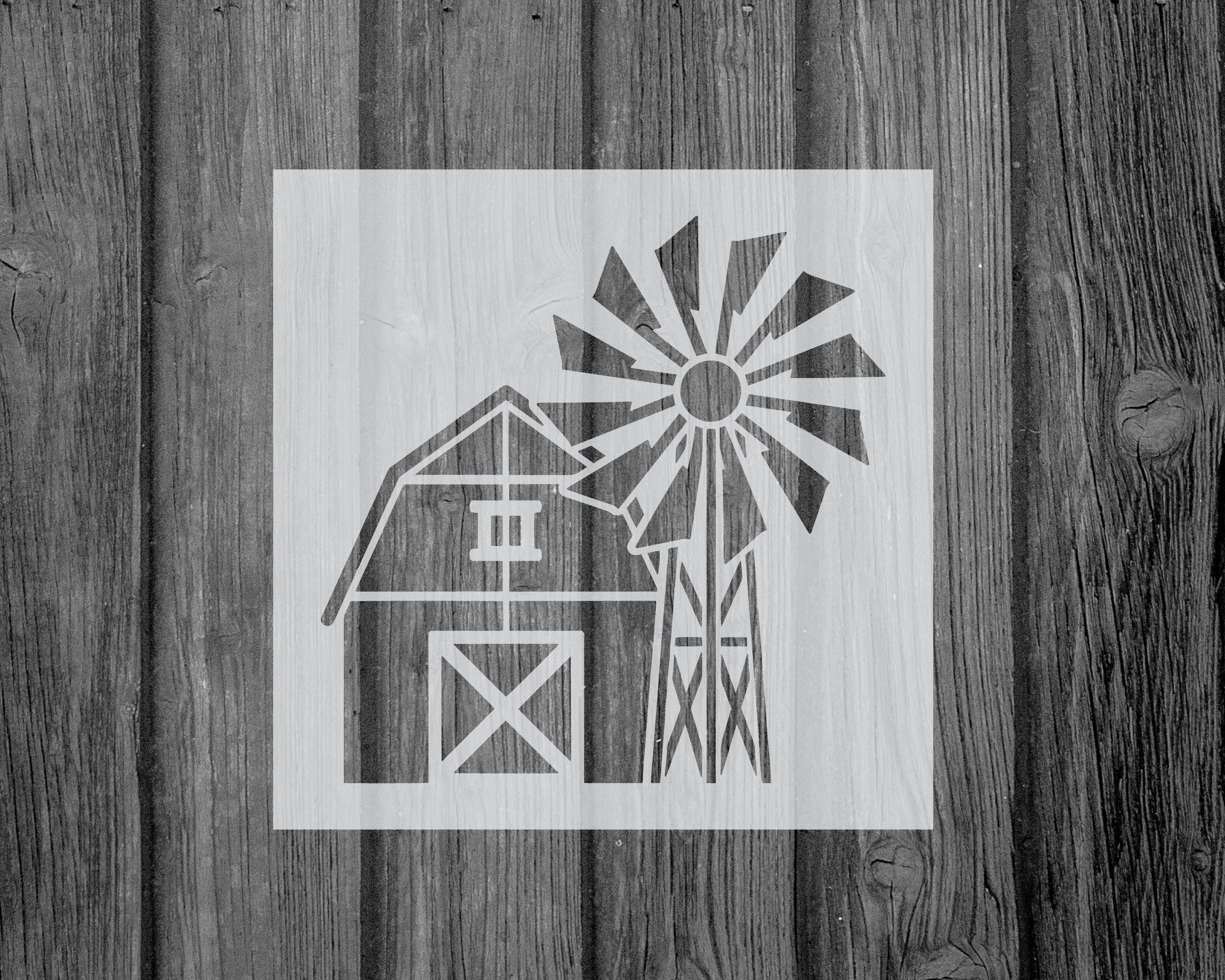 Barn Windmill Stencilmylarassorted Sizescraftstencils for Etsy