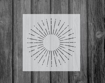 Sun Burst Stencil, Reusable Mylar Craft Stencil For Painting, 576