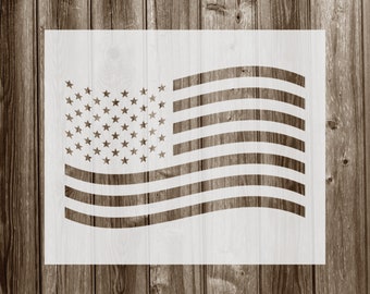 American Flag Stencil, Reusable Mylar Craft Stencil For Painting, 357