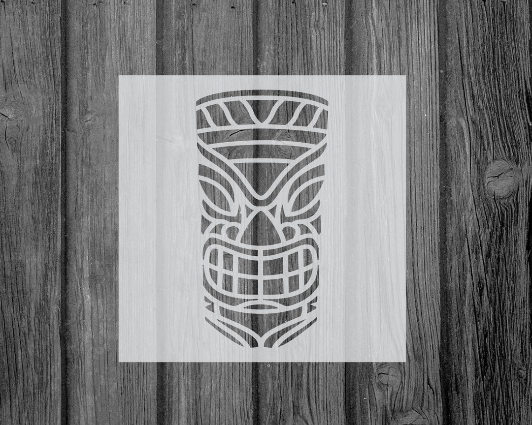 Tiki Stencilmylar Stencilstencilscraftstencil for Etsy