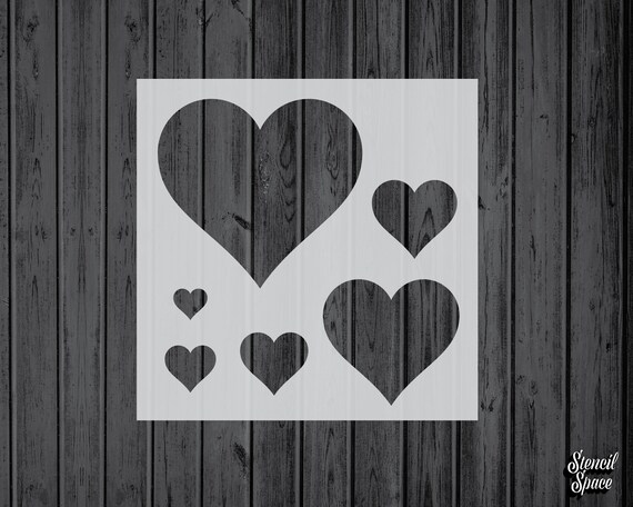 5x5 Heart Pattern Print Stencil