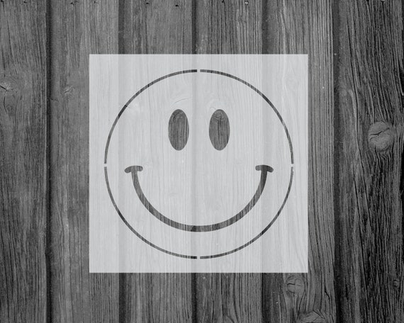 Happy Face Stencil-stencil-mylar Stencil-craft Stencil-stencil - Etsy
