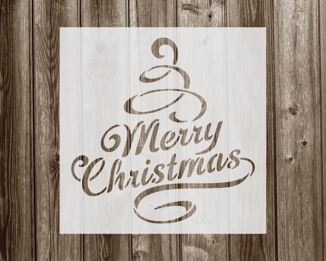 Merry Christmas Stencil, Reusable Stencil for Painting, 912 Etsy