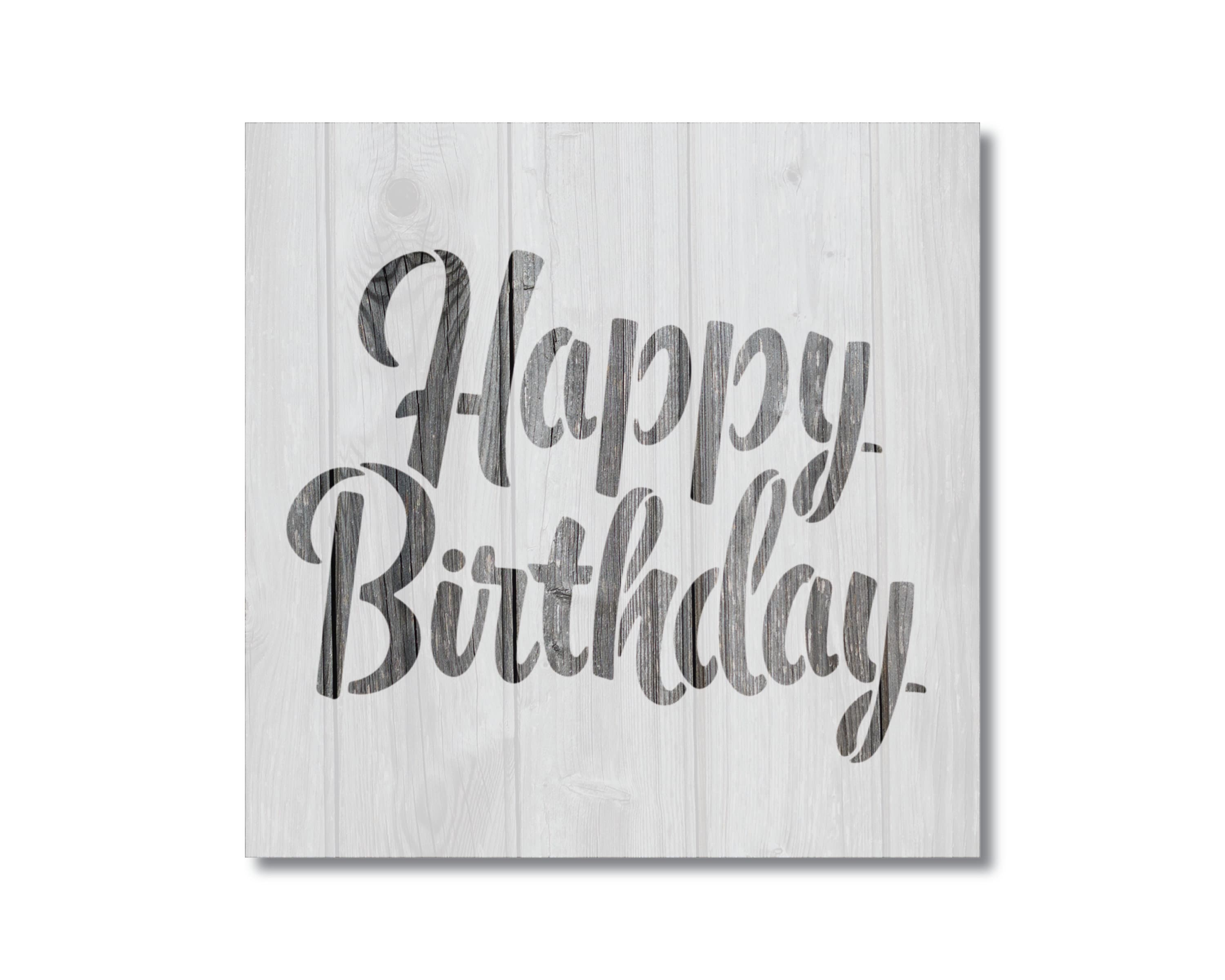 Happy Birthday Stencil, Reusable Mylar Craft Stencil for Painting, 880 