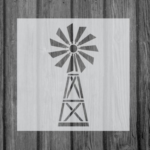 May include: A black and white silhouette of a windmill with a tower and blades. The windmill is on a white background.