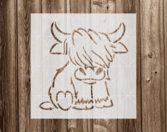 Highland Cow Stencils Reusable Stencils for Wall Art, Home Décor, Stencil Painting, Arts