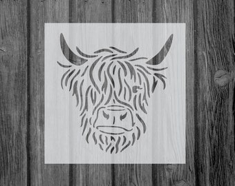 Highland Cow Stencil REUSABLE, DURABLE, WASHABLE Craft Stencil Use for ...