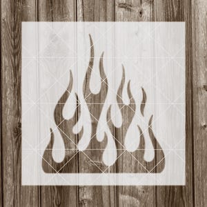 Flames Stencil: Durable Reusable Mylar - Easy Clean Paint Tool