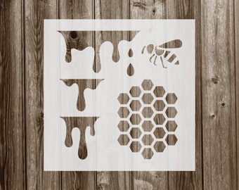 Honeycomb Drips Bee Stencil, Reusable Mylar Craft Stencil For Painting, 388