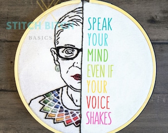 RBG Embroidery Kit: Speak Your Mind - Beginner DIY Craft
