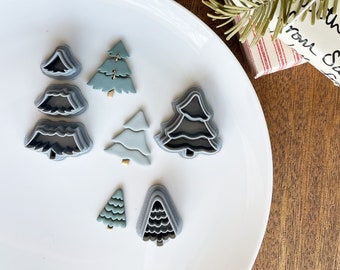 Christmas Trees Cutter Pack - Clay Cutter For Polymer Clay, Christmas Clay Cutter, Christmas Clay Earring Cutters, The Clayful Co