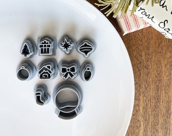Mini emporte-pièces de Noël - emporte-pièce pour pâte polymère, emporte-pièces de Noël, emporte-pièces pour boucles d'oreilles en argile de Noël, The Clayful Co
