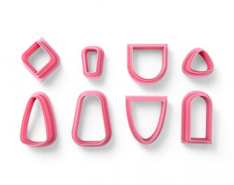Classic Shapes Polymer Clay Cutters, Simple & Elegant, Clay Cutter, Set, Jewelry, Earring Making, Trapezoid, Organic Triangle, Clayful Co.
