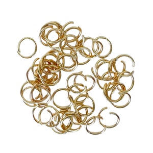 7mm Gold Jump Rings - 18K Gold-Plated 304 Surgical Stainless Steel - 20 Gauge, 7mm x 0.8mm for Jewelry and Earring Making, Bulk