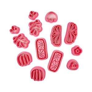 13 abstract funky floral polymer clay cutters