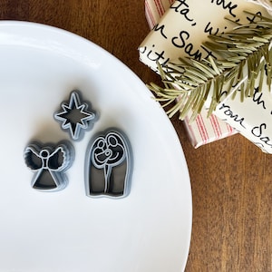O Holy Night Cutter Pack - Clay Cutter For Polymer Clay, Christmas Clay Cutter, Christmas Clay Earring Cutters, Nativity, Holy Family