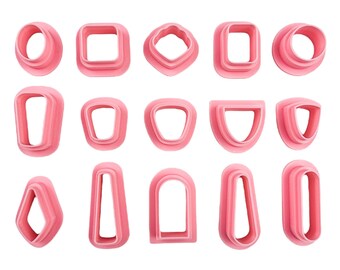 Dangles and Toppers for Clay Earrings, Stud & Mini Polymer Clay Cutters, Classic Shapes, Earring Making, Skinny Oval, Trapezoid, Stud, Micro