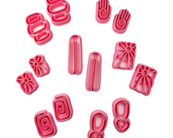 Statement Funky & Bold Polymer Clay Cutters – The Clayful Co x Otie Co Sets of 7 or 14 – Plastic Cutter for Jewelry / Earring Shapes Organic